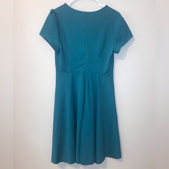 Women's Ruched Bow Tie A Line Vintage Formal Work Dress - Picture 2 of 5